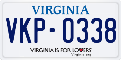 VA license plate VKP0338