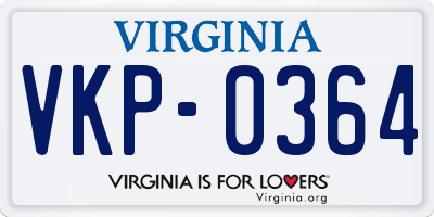 VA license plate VKP0364