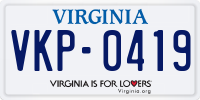 VA license plate VKP0419