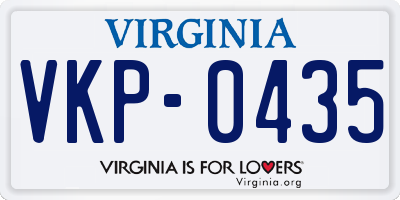 VA license plate VKP0435