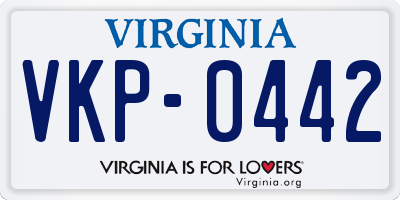 VA license plate VKP0442