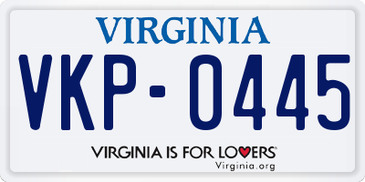 VA license plate VKP0445
