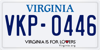 VA license plate VKP0446