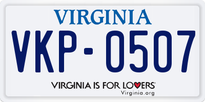 VA license plate VKP0507
