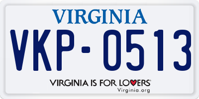 VA license plate VKP0513