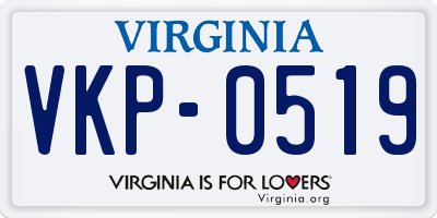VA license plate VKP0519