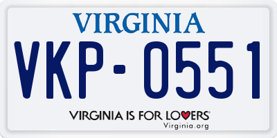 VA license plate VKP0551