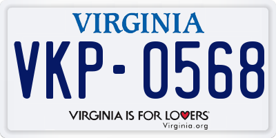 VA license plate VKP0568