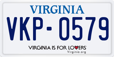 VA license plate VKP0579