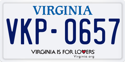 VA license plate VKP0657