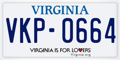 VA license plate VKP0664