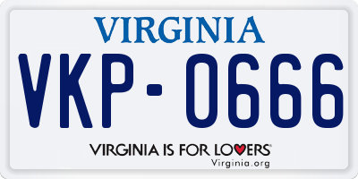 VA license plate VKP0666