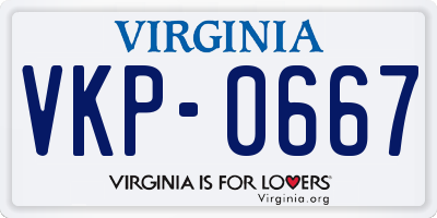 VA license plate VKP0667