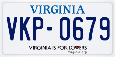 VA license plate VKP0679