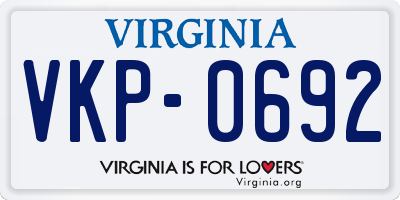 VA license plate VKP0692