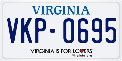 VA license plate VKP0695