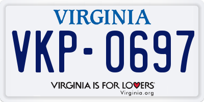 VA license plate VKP0697