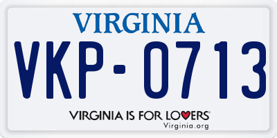 VA license plate VKP0713