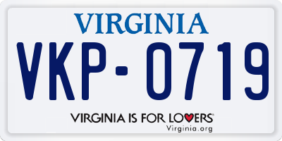 VA license plate VKP0719
