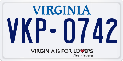 VA license plate VKP0742