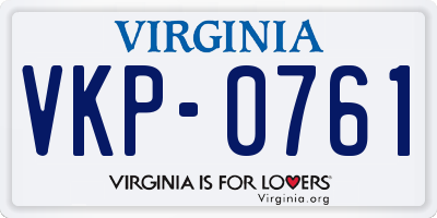 VA license plate VKP0761