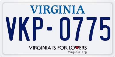 VA license plate VKP0775