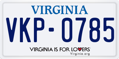 VA license plate VKP0785