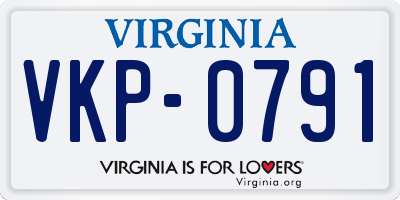 VA license plate VKP0791