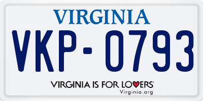 VA license plate VKP0793
