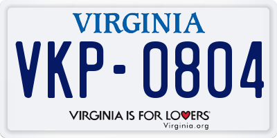 VA license plate VKP0804