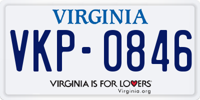 VA license plate VKP0846