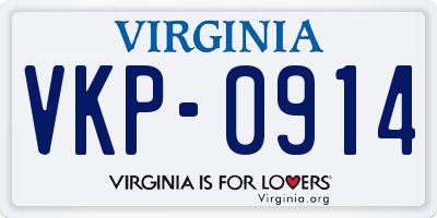 VA license plate VKP0914
