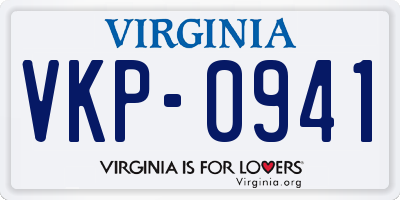 VA license plate VKP0941