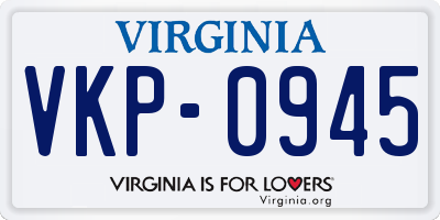 VA license plate VKP0945