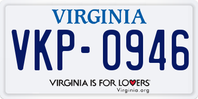 VA license plate VKP0946
