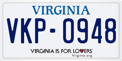 VA license plate VKP0948