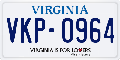 VA license plate VKP0964