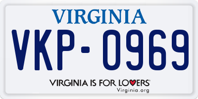 VA license plate VKP0969