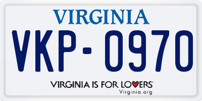 VA license plate VKP0970