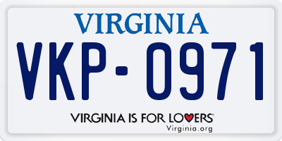 VA license plate VKP0971