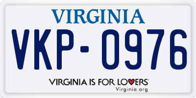 VA license plate VKP0976