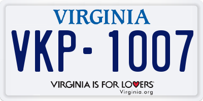 VA license plate VKP1007