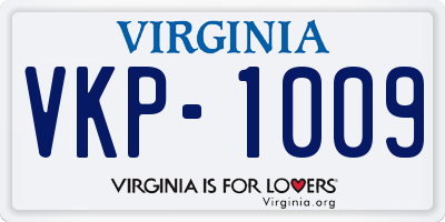 VA license plate VKP1009