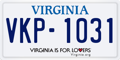 VA license plate VKP1031