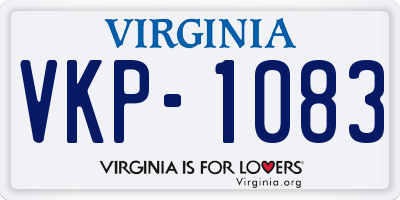VA license plate VKP1083
