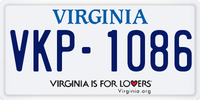 VA license plate VKP1086