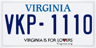 VA license plate VKP1110