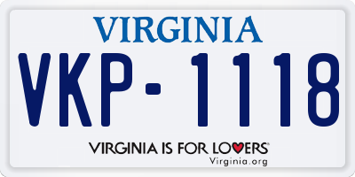 VA license plate VKP1118