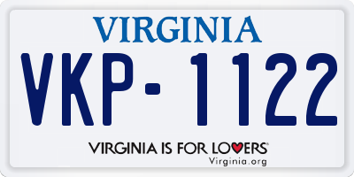 VA license plate VKP1122