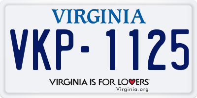 VA license plate VKP1125